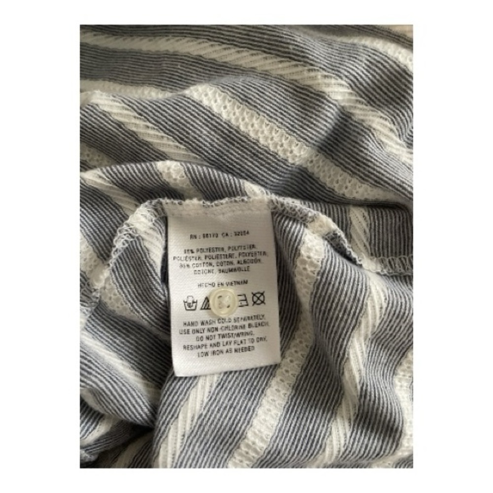 Anthropologie Postmark Blue and White Striped Long Sleeve Top - Picture 5 of 6